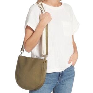 Madewell | Transport Saddlebag Leather Crossbody Bag Olive Green